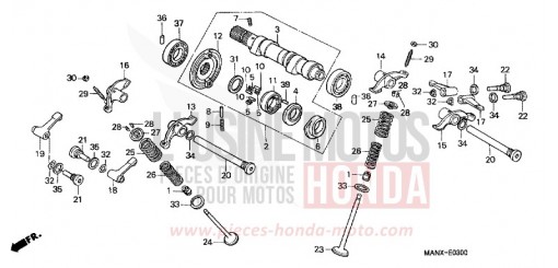 ARBRE A CAMES/SOUPAPE NX650X de 1999